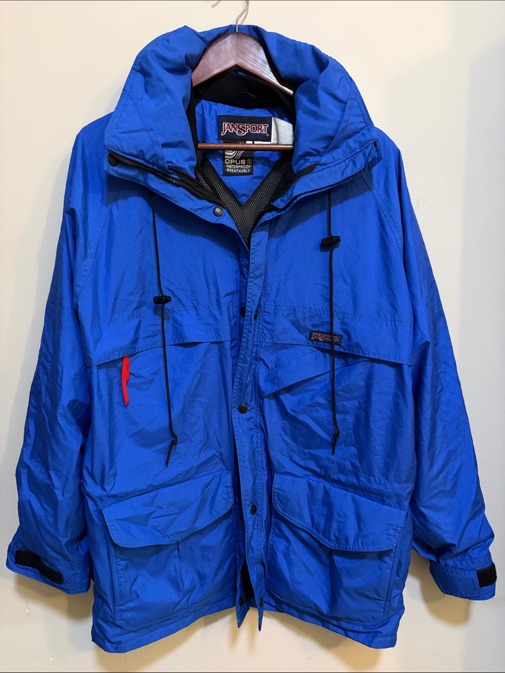 Vintage 90s JanSport OPUS Waterproof Breathable Shell Jacket Blue Medium